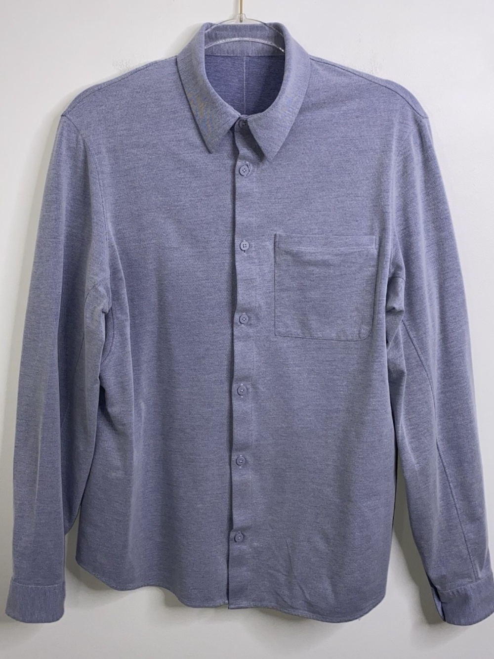 Lululemon Shirt Mens Medium Blue Commission Button Up Long Sleeve Pocket Preppy